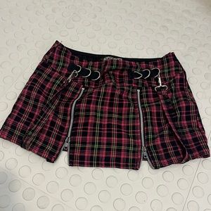 Y2k Lip Service Skirt Pink Plaid Vintage